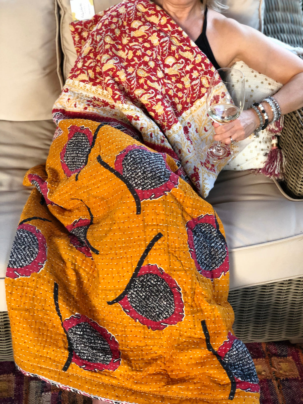 Mini Vintage Kantha Throw