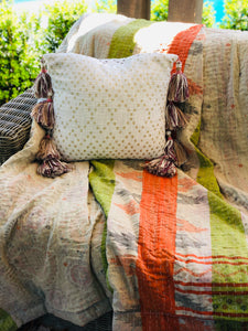 Large Vintage Kantha Minky Throw