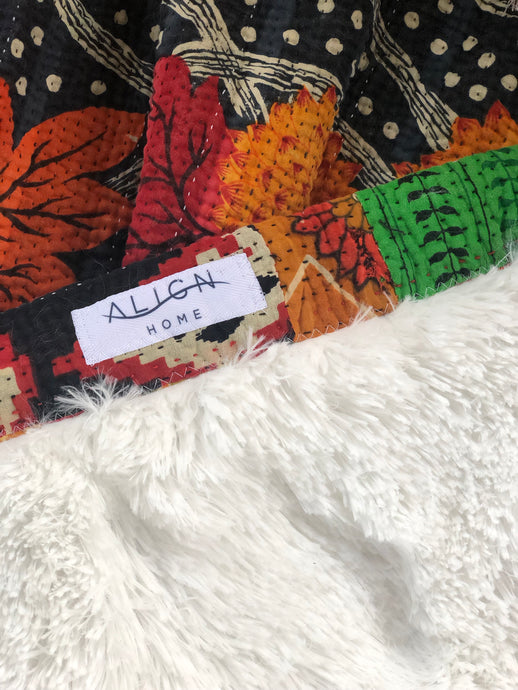 Large Vintage Kantha Shag Throw