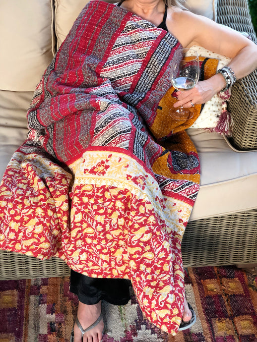 Mini Vintage Kantha Throw