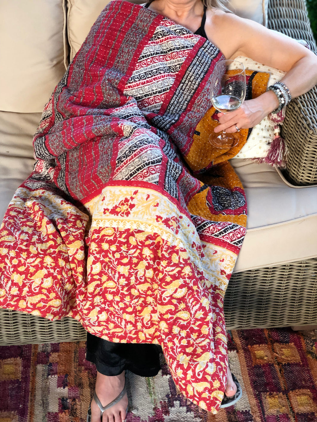 Mini Vintage Kantha Throw