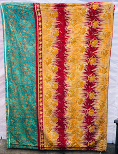 Large Vintage Kantha Minky Throw