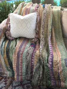 Large Ultra Vintage Kantha Shag Throw