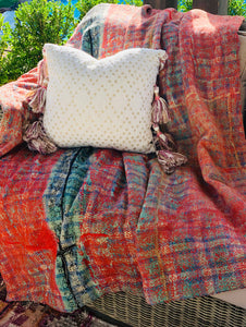 Large Vintage Kantha Shag Throw