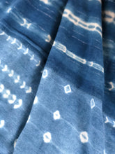 Load image into Gallery viewer, Vintage Light Indigo with Sliver Strands Mud Cloth Throw - Large